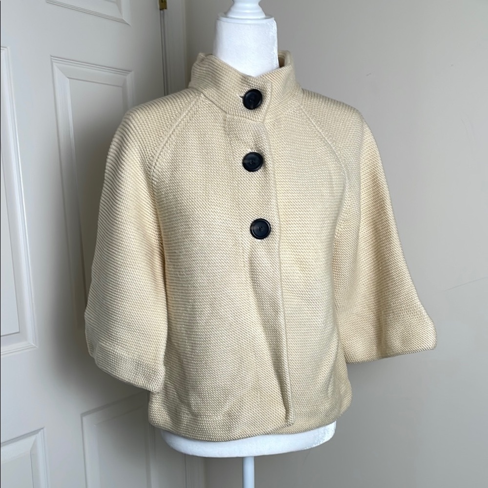 Banana Republic Cream Button-Up Wool Cardigan